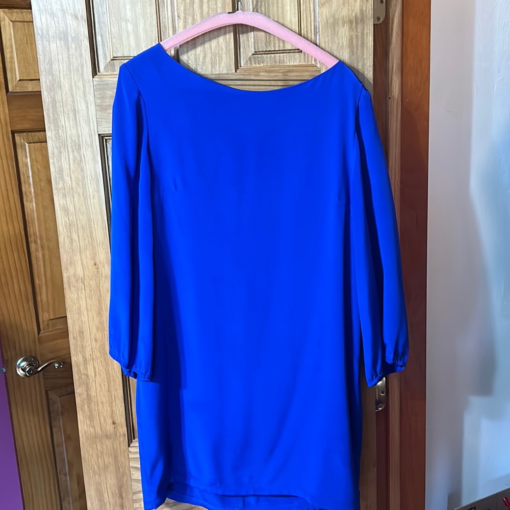 Royal blue 100% silk dress worn once